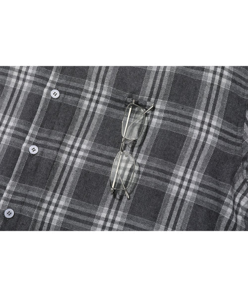 NOMAD OVERFIT CHECK SHIRT - 4 COLORS GREY