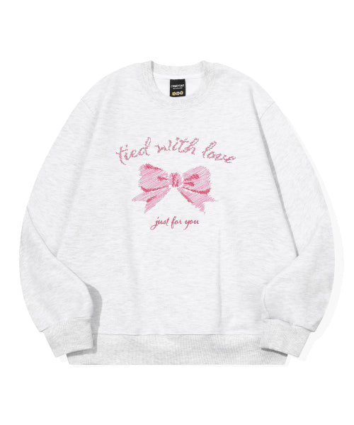 EMBROIDERY SWEATSHIRT - 4 COLORS MELANGE WHITE