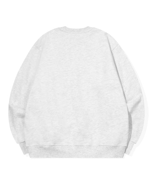 EMBROIDERY SWEATSHIRT - 4 COLORS MELANGE WHITE