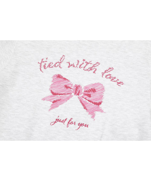 EMBROIDERY SWEATSHIRT - 4 COLORS MELANGE WHITE