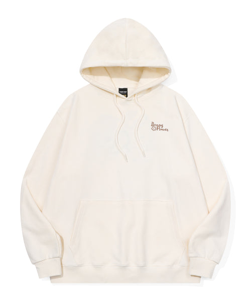 BUNNY EMBROIDERY HOODIE - 2 COLORS CREAM