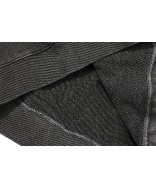 EMBROIDERY SNAP PIGMENT HOODIE - 2 COLORS BLACK
