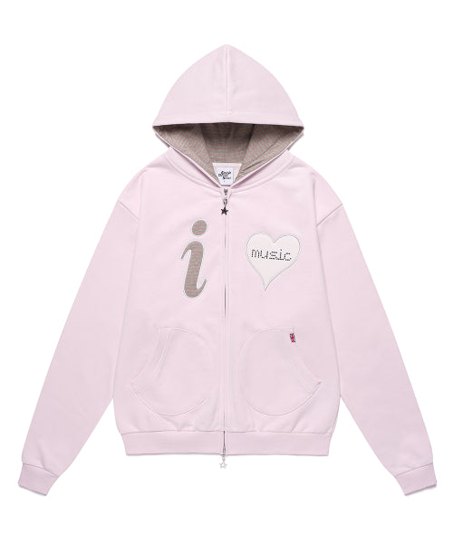 I LOVE MUSIC ZIP UP HOODIE - 2 colors #IAN同款!
