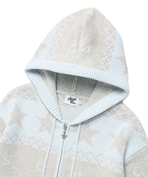 NORDIC KNIT ZIP UP HOODIE - 2 colors #EUNBI/RYO同款!