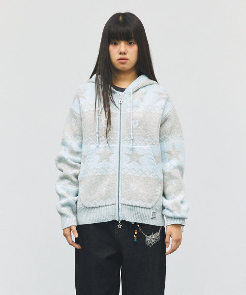 NORDIC KNIT ZIP UP HOODIE - 2 colors #EUNBI/RYO同款!