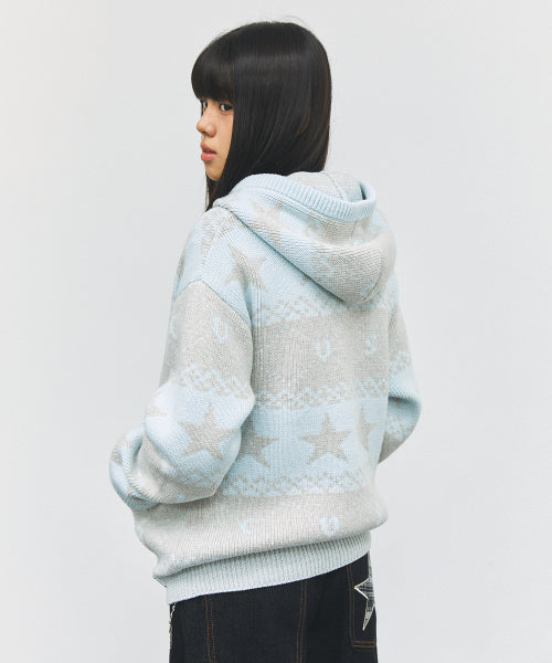 NORDIC KNIT ZIP UP HOODIE - 2 colors #EUNBI/RYO同款!