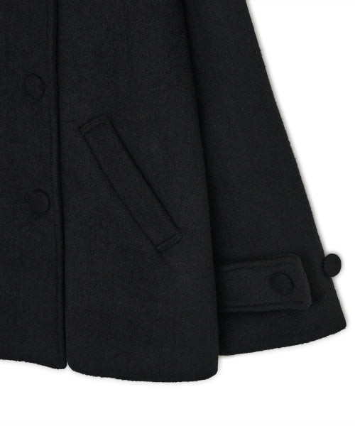 HOOD HALF COAT - 2 COLORS BLACK