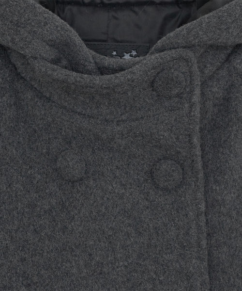 HOOD HALF COAT - 2 COLORS CHARCOAL