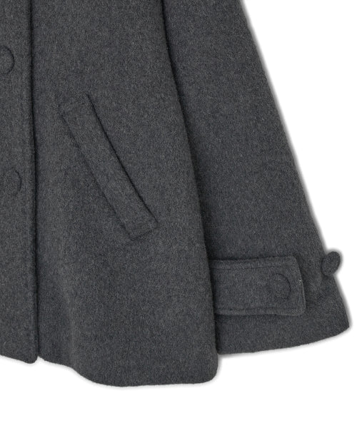 HOOD HALF COAT - 2 COLORS CHARCOAL