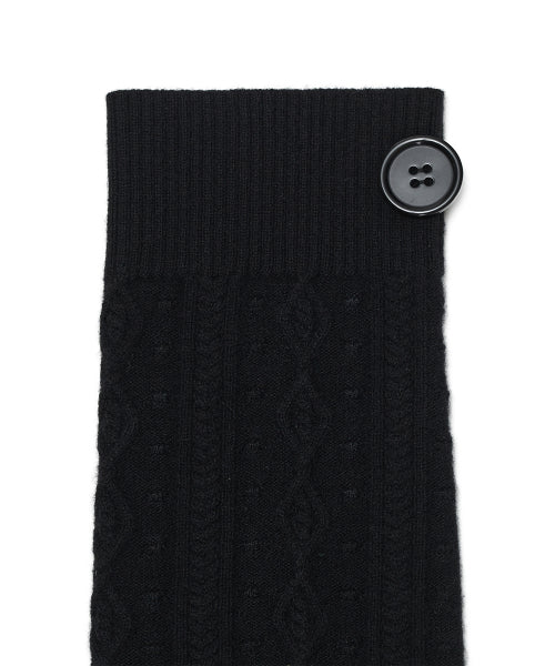 BUTTON CABLE KNIT - 4 COLORS BLACK