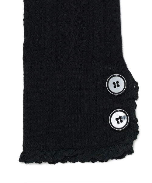 BUTTON CABLE KNIT - 4 COLORS BLACK