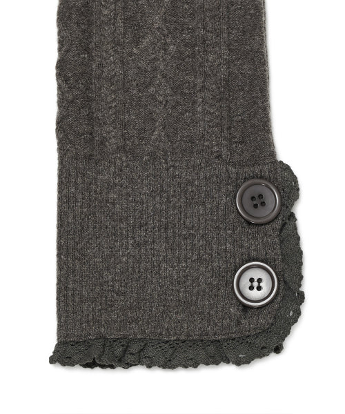 BUTTON CABLE KNIT - 4 COLORS BROWN