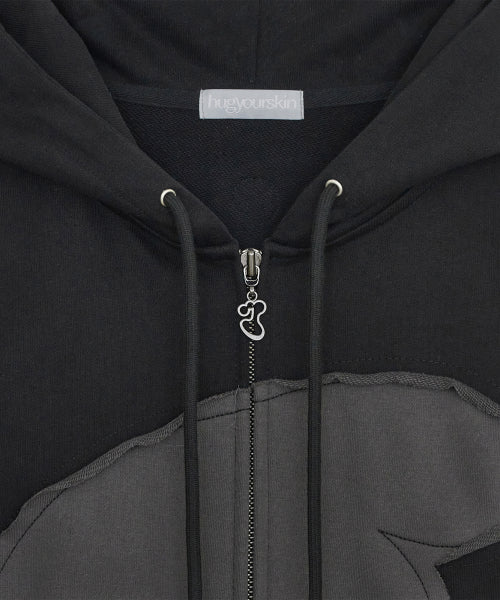 HOOD ZIP-UP - 2 COLORS BLACK