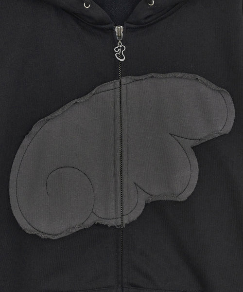 HOOD ZIP-UP - 2 COLORS BLACK