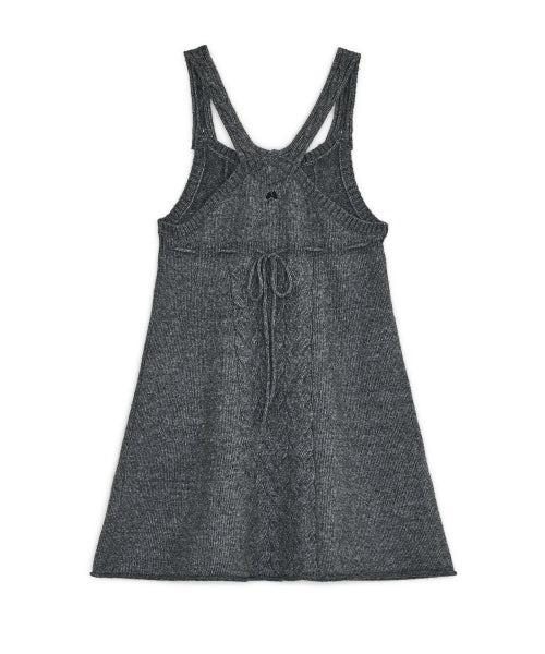STRAP KNIT DRESS - 2 COLORS CHARCOAL
