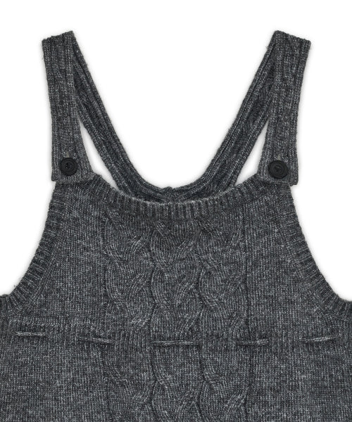 STRAP KNIT DRESS - 2 COLORS CHARCOAL