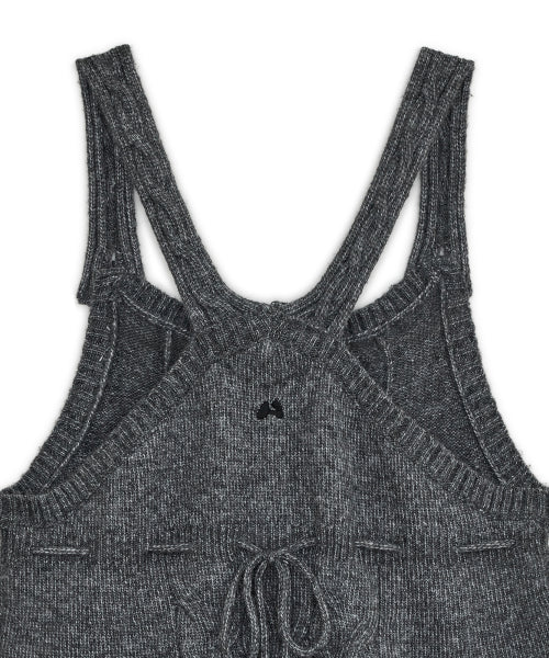 STRAP KNIT DRESS - 2 COLORS CHARCOAL