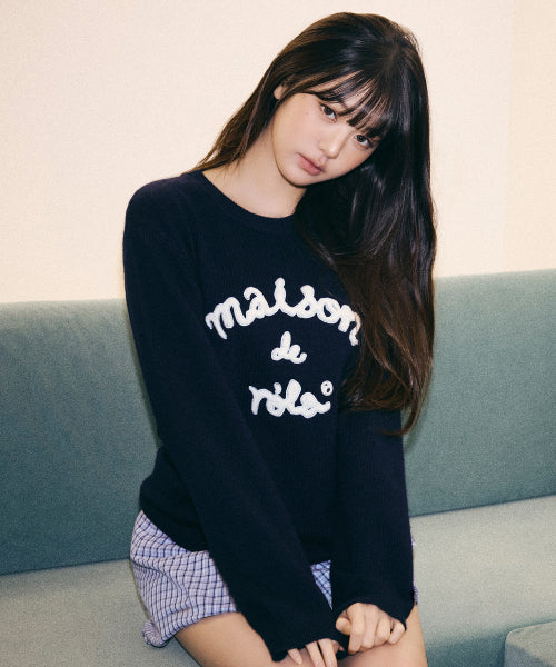 MAISON DE ROLA PATCHWORK KNIT - 3 COLORS NAVY