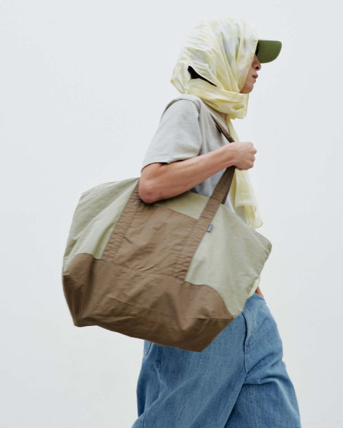 ADVENTURE PANELED BIG TOTE BAG - 4 COLORS OLIVE