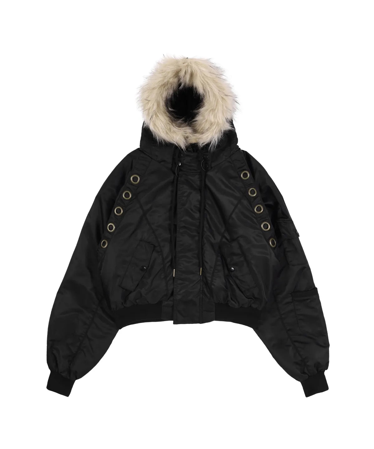 Eyelet Fur MA-1 (BLACK) #MINJU同款!