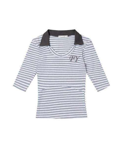 COLLAR TOP F26QB045 - 3 COLORS BLUE