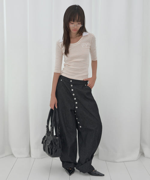 COLLAR TOP F26QB045 - 3 COLORS PINK