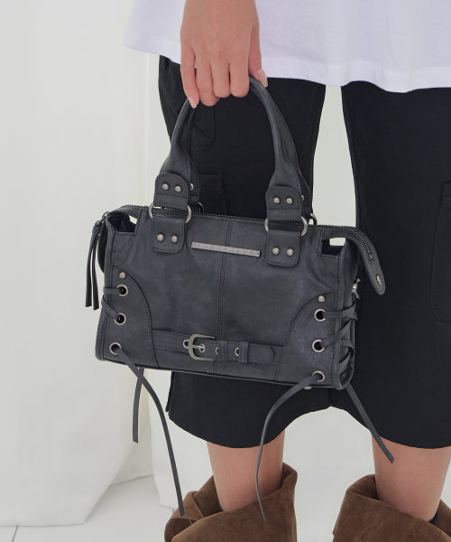 BELTED WASHED MINI BAG F26QE991 - 3 COLORS BLACK