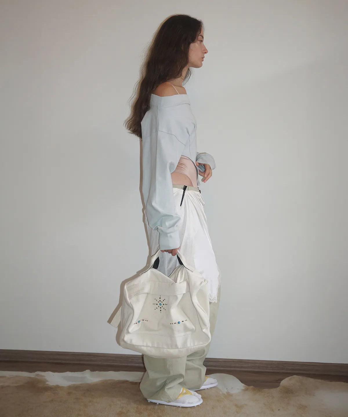 Three-Way Stud Twill Bag Natural