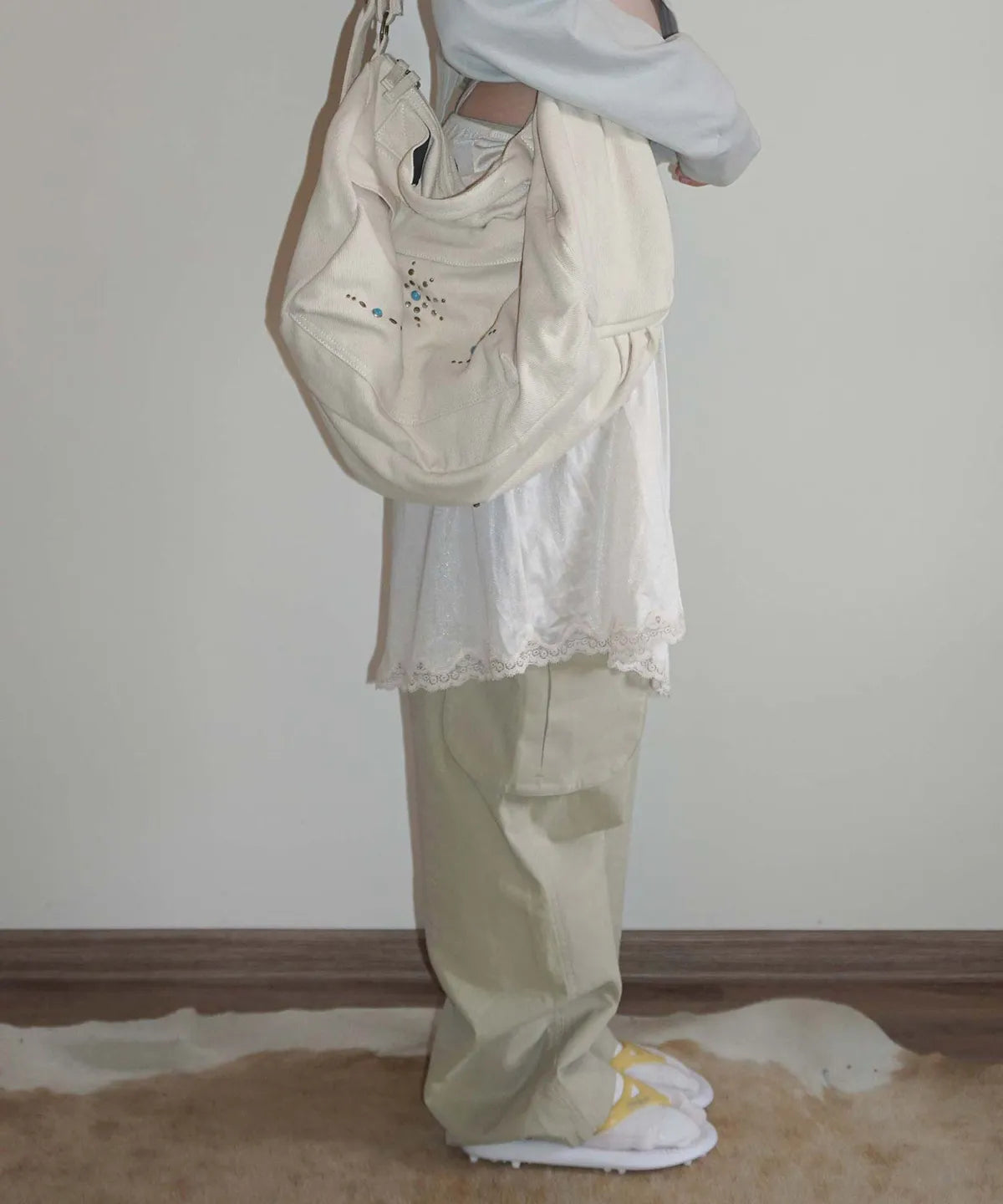 Three-Way Stud Twill Bag Natural