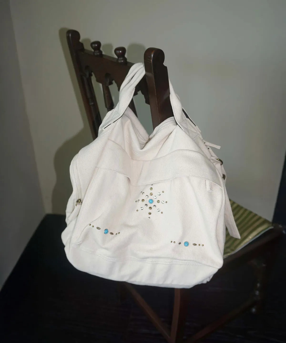 Three-Way Stud Twill Bag Natural