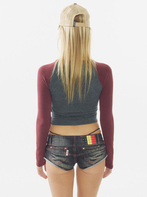 GOOD KARMA RAGLAN TEE CREAM BABY - 2 COLORS BURGUNDY