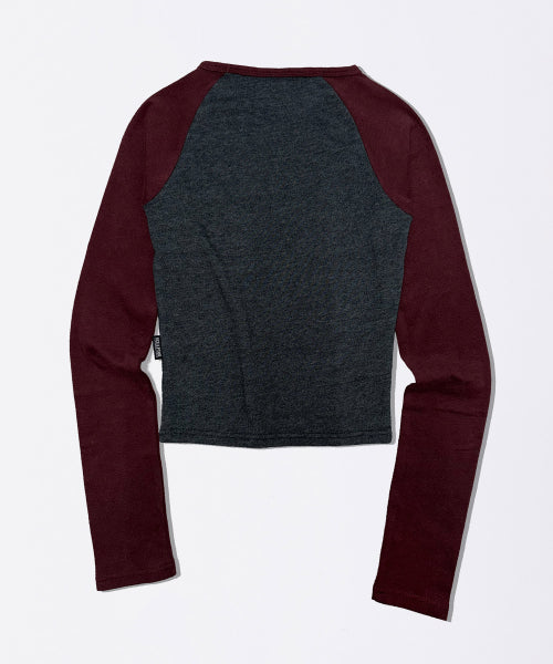 GOOD KARMA RAGLAN TEE CREAM BABY - 2 COLORS BURGUNDY
