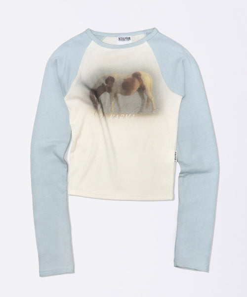 GOOD KARMA RAGLAN TEE CREAM BABY - 2 COLORS BABY BLUE