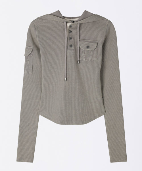 WASHED POCKET HOODIE - 3 COLORS GREY