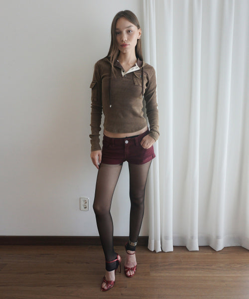 WASHED POCKET HOODIE - 3 COLORS BROWN