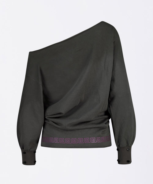 BOHO WASHED OFF SHOULDER TEE - 3 COLORS CHARCOAL