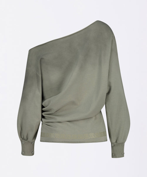 BOHO WASHED OFF SHOULDER TEE - 3 COLORS KHAKI