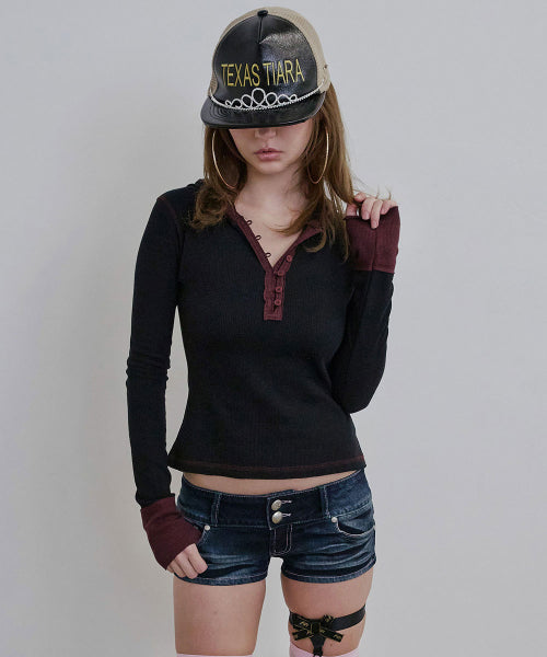 HEATHER HOODIE TEE - 3 COLORS BLACK