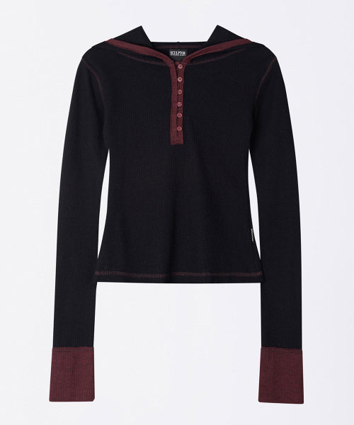 HEATHER HOODIE TEE - 3 COLORS BLACK