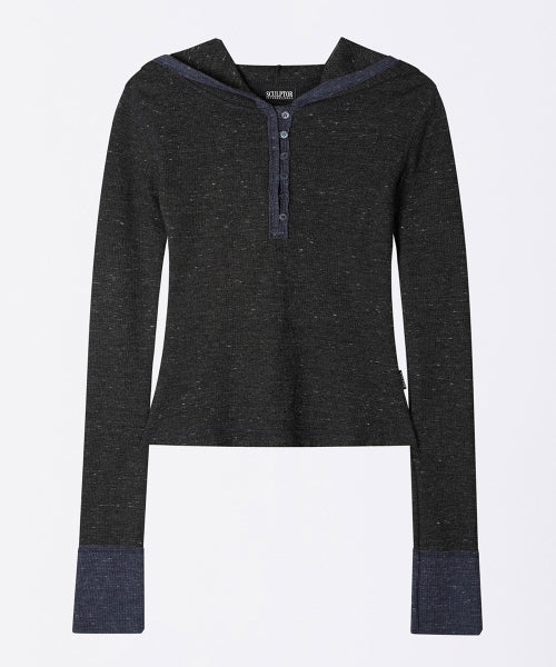 HEATHER HOODIE TEE - 3 COLORS CHARCOAL