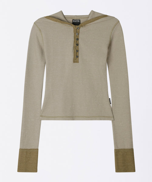 HEATHER HOODIE TEE - 3 COLORS BEIGE