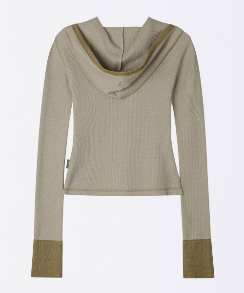 HEATHER HOODIE TEE - 3 COLORS BEIGE