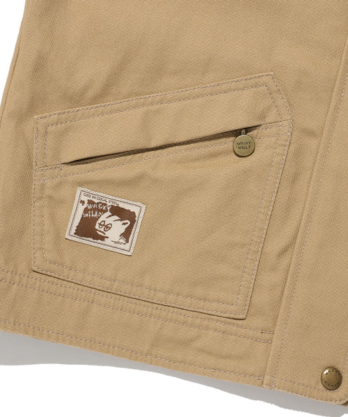CONTRAST COLLAR WASHED COTTON JACKET #GISELLE同款! - 2 COLORS BEIGE