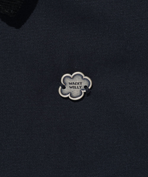 CONTRAST COLLAR WASHED COTTON JACKET #GISELLE同款! - 2 COLORS NAVY