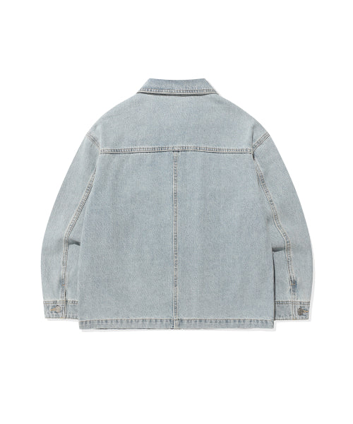 POCKET LIGHT WASH DENIM JACKET #GISELLE同款! BLUE