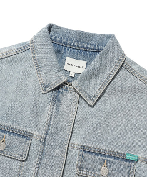 POCKET LIGHT WASH DENIM JACKET #GISELLE同款! BLUE