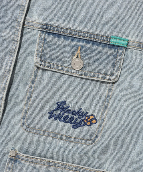 POCKET LIGHT WASH DENIM JACKET #GISELLE同款! BLUE