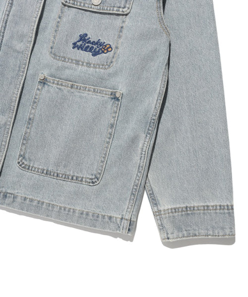 POCKET LIGHT WASH DENIM JACKET #GISELLE同款! BLUE