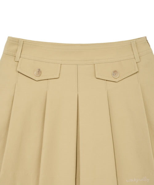 COTTON PLEATED SKIRT #GISELLE同款! BEIGE