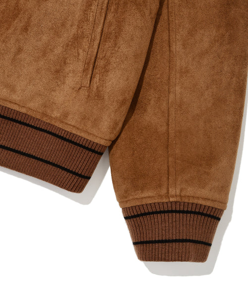 SUEDE VARSITY JACKET #GISELLE同款! BROWN